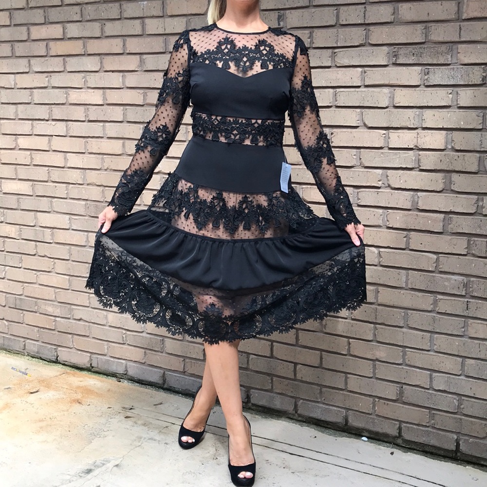 NWT Bronx & Banco “Flamenco” Lace Fit/Flare Dress - Picture 5 of 7